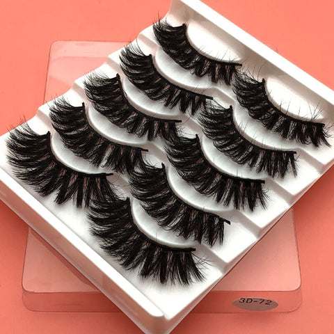 5Pairs 3D Mink Hair False Eyelashes Natural/Thick Long Eye Lashes Wispy Makeup Beauty Extension Tools