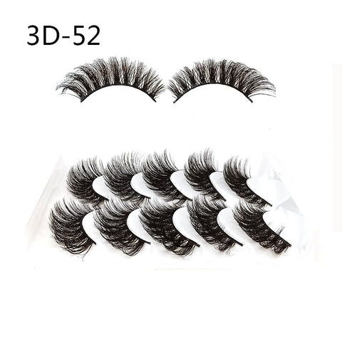 5 Pairs Handmade Eyelashes 3D Soft Mink Hair False Lashes Natural Long Wispy Makeup Fake Eye Lashes Extension Tools Supplies