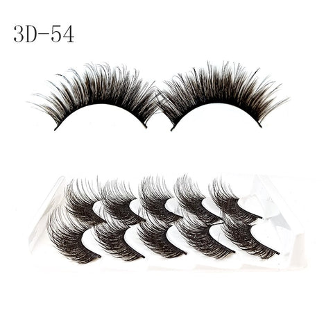 5 Pairs Handmade Eyelashes 3D Soft Mink Hair False Lashes Natural Long Wispy Makeup Fake Eye Lashes Extension Tools Supplies