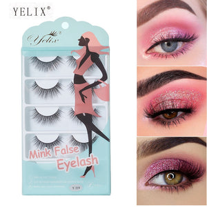 Yelix 5 Pairs False Eyelashes Natural Makeup 3d Mink Lashes Long Wispy /Natural/Fluffy Reusable Eye Lashes faux cils