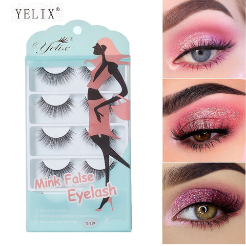 Yelix 5 Pairs False Eyelashes Natural Makeup 3d Mink Lashes Long Wispy /Natural/Fluffy Reusable Eye Lashes faux cils