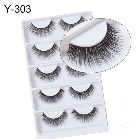 Yelix 5 Pairs False Eyelashes Natural Makeup 3d Mink Lashes Long Wispy /Natural/Fluffy Reusable Eye Lashes faux cils