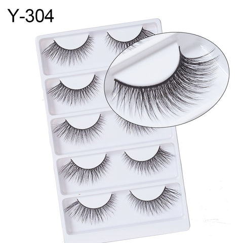 Yelix 5 Pairs False Eyelashes Natural Makeup 3d Mink Lashes Long Wispy /Natural/Fluffy Reusable Eye Lashes faux cils