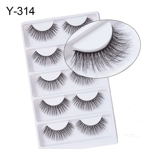 Yelix 5 Pairs False Eyelashes Natural Makeup 3d Mink Lashes Long Wispy /Natural/Fluffy Reusable Eye Lashes faux cils