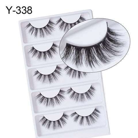 Yelix 5 Pairs False Eyelashes Natural Makeup 3d Mink Lashes Long Wispy /Natural/Fluffy Reusable Eye Lashes faux cils