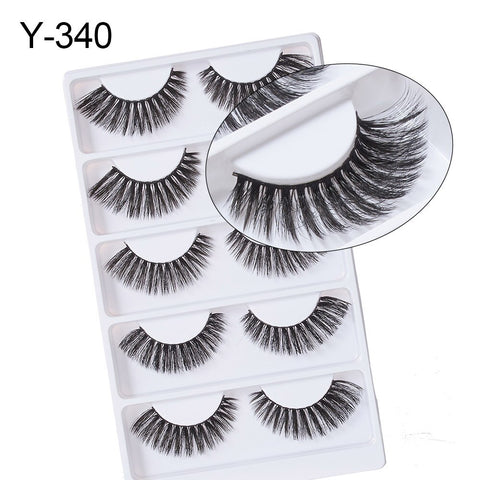 Yelix 5 Pairs False Eyelashes Natural Makeup 3d Mink Lashes Long Wispy /Natural/Fluffy Reusable Eye Lashes faux cils