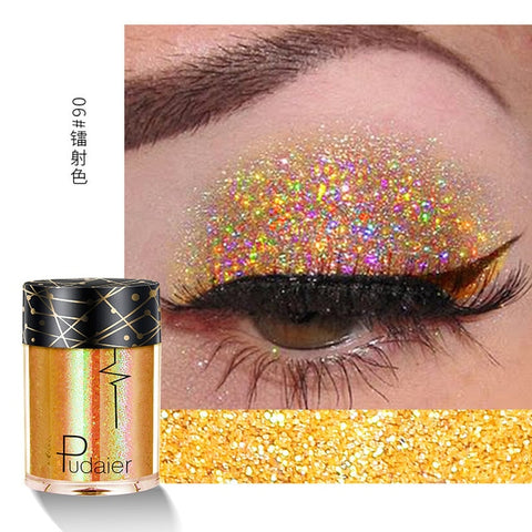 Pudaier New Sequin Glitter Makeup for Eyes Face Easy to Wear Sparkles Eyeshadow Diamond Shines Color Rich Glitter Shimmer Powder