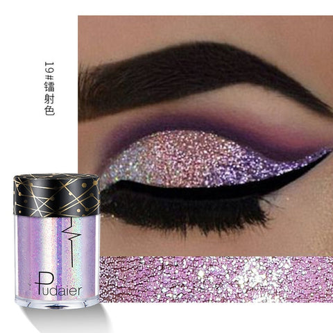 Pudaier New Sequin Glitter Makeup for Eyes Face Easy to Wear Sparkles Eyeshadow Diamond Shines Color Rich Glitter Shimmer Powder