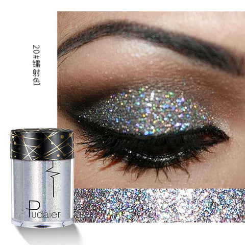 Pudaier New Sequin Glitter Makeup for Eyes Face Easy to Wear Sparkles Eyeshadow Diamond Shines Color Rich Glitter Shimmer Powder