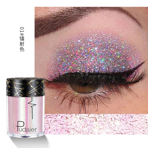 Pudaier New Sequin Glitter Makeup for Eyes Face Easy to Wear Sparkles Eyeshadow Diamond Shines Color Rich Glitter Shimmer Powder